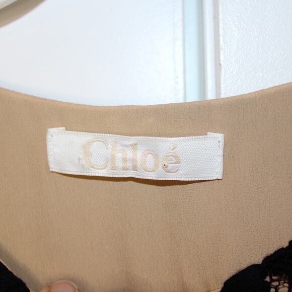 CHLOE Black Lace Flutter Sleeve Mini Shift Dress | EU 34 - US 2 - Picture 6 of 10